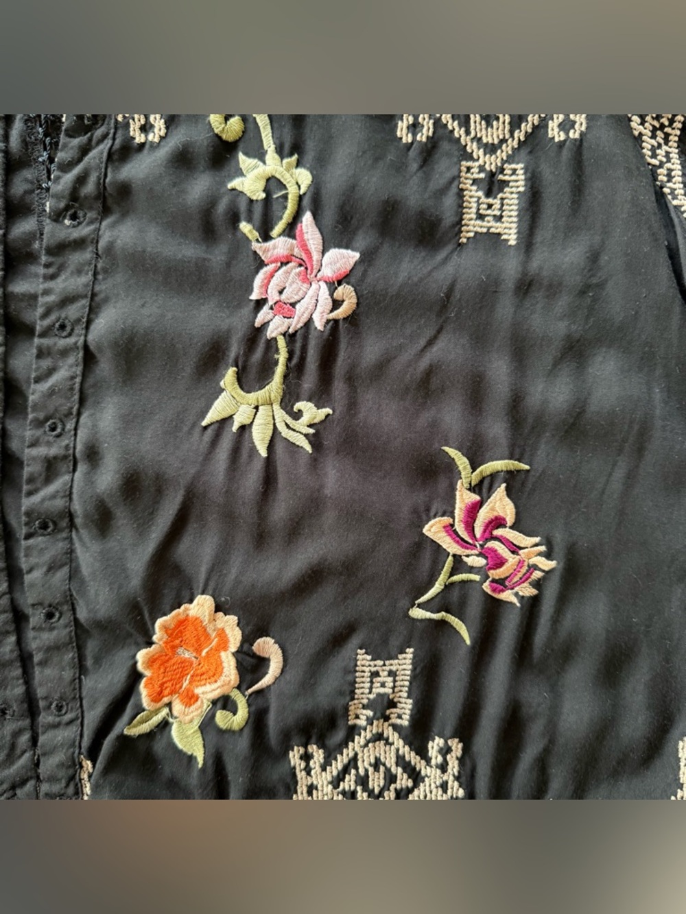 Odd Molly Anthropologie Short Sleeve Embroidered Kimono Shrug Coverup Size 3(Lg) - Picture 5 of 14